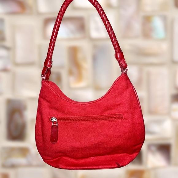 Red Y2K Purse ⚡️ Embroidered with Mother of Pearl Flowers ⚡️ Shoulder Bag - Picture 2 of 6